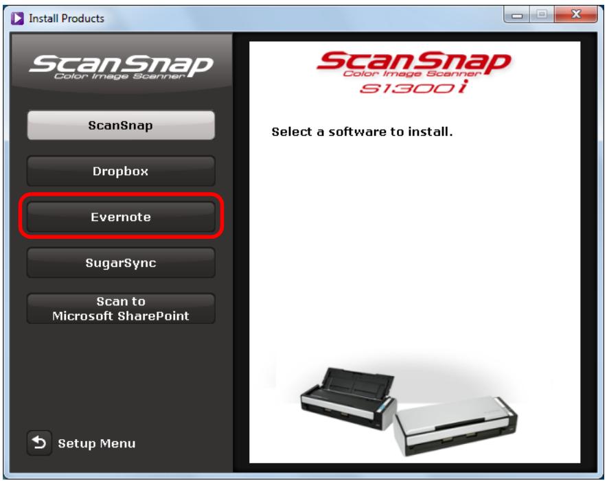 FUJITSU SCANSNAP S1300I DELUXE - Click the [Evernote] button. - 1