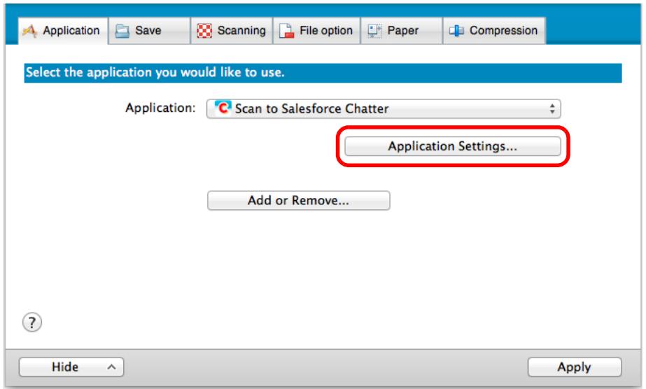 FUJITSU SCANSNAP S1300I DELUXE - Change the settings for [Scan to Salesforce Chatter] (If you do not want to change any settings, go to step 4.). - 1
