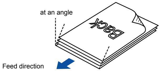 FUJITSU SCANSNAP S1300I DELUXE - Straighten the edges of the documents and slightly displace the top edges at an angle. - 1