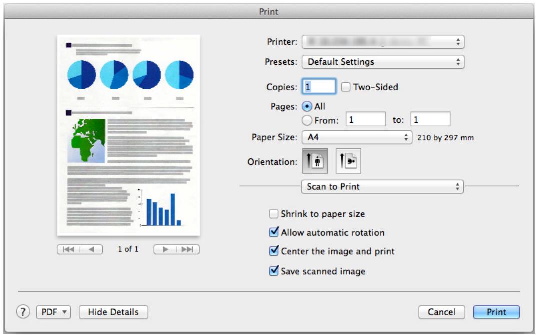 FUJITSU SCANSNAP S1300I DELUXE - Configure print setup options in the [Print] window. - 1