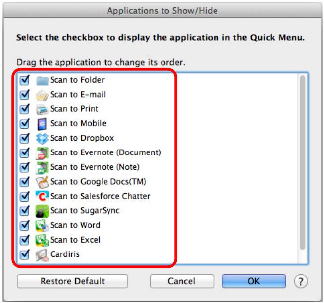FUJITSU SCANSNAP S1300I DELUXE - - Display Order of Applications - 1