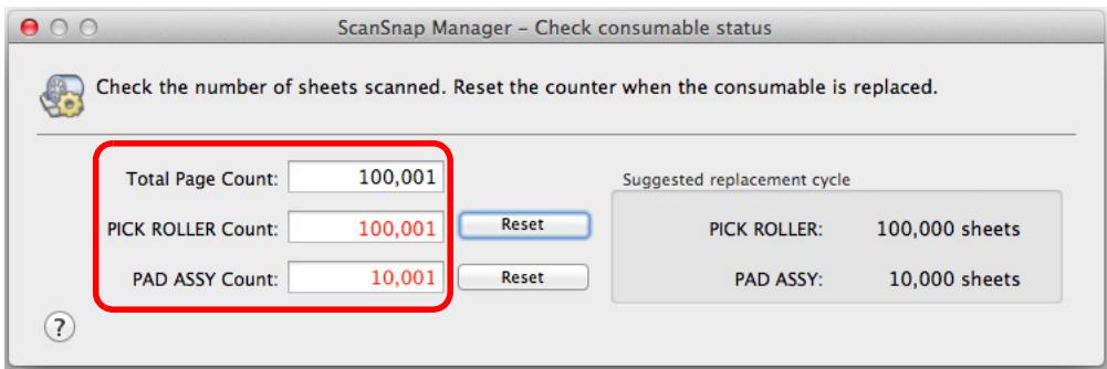 FUJITSU SCANSNAP S1300I DELUXE - Check the status of each consumable. - 1