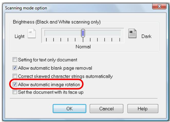 FUJITSU SCANSNAP S1300I DELUXE - Select the [Allow automatic image rotation] check box. - 1
