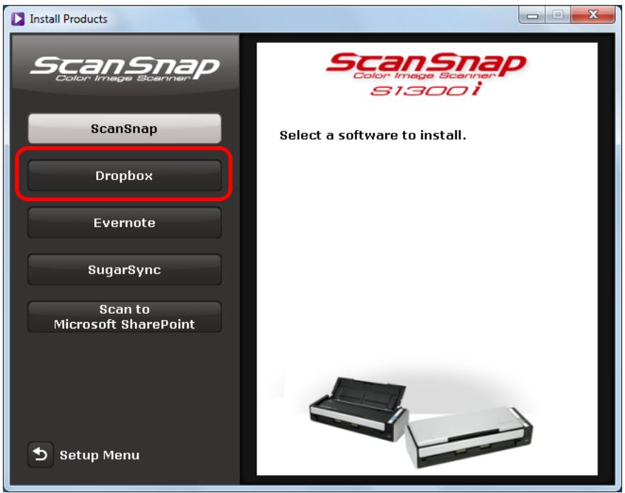 FUJITSU SCANSNAP S1300I DELUXE - Click the [Dropbox] button. - 1