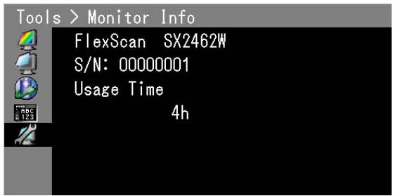 EIZO FLEXSCAN SX2762W - - Displaying monitor information [Monitor Info] - 1