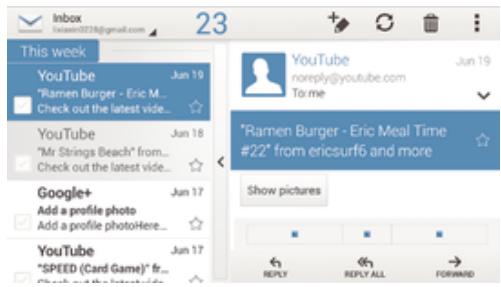 SONY XPERIA TABLET Z2 10,1 - Email preview pane - 1