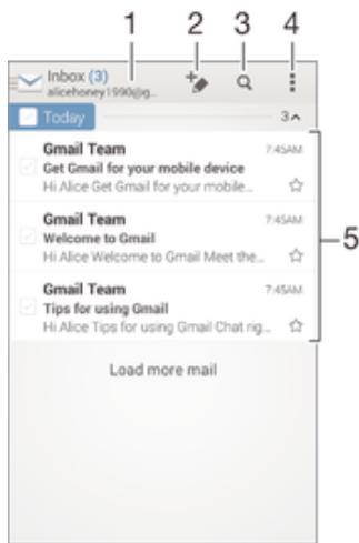 SONY XPERIA TABLET Z2 10,1 - Sending and receiving email messages - 1