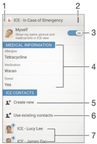 SONY XPERIA TABLET Z2 10,1 - Adding medical and emergency contact information - 1