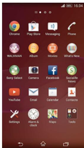SONY XPERIA TABLET Z2 10,1 - Application screen - 1