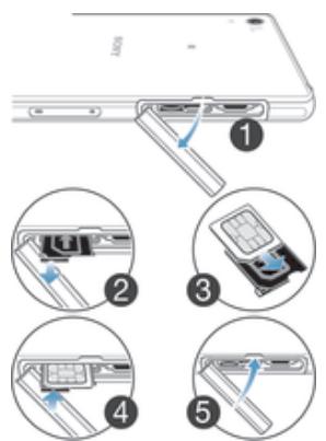 SONY XPERIA Z2 SGP511E1 - To insert the micro SIM card - 1