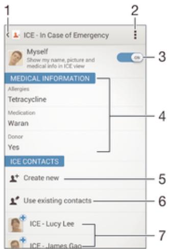 SONY XPERIA Z2 SGP511E1 - Adding medical and emergency contact information - 1