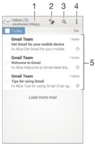 SONY XPERIA Z2 SGP511E1 - Sending and receiving email messages - 1