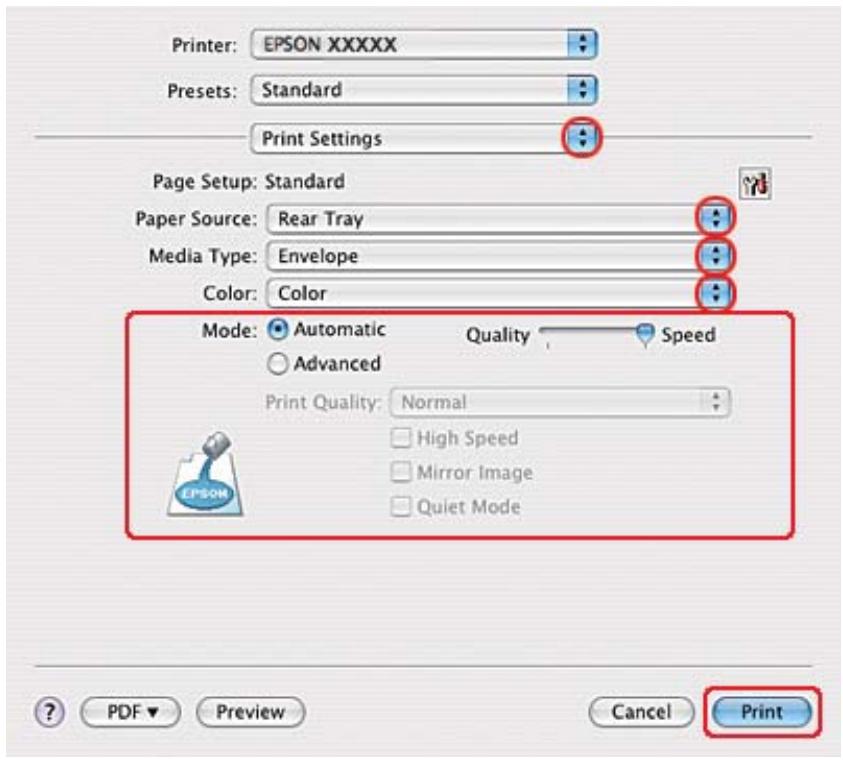 EPSON B-510DN - Paramètres de l'imprimante sous mac OS x 10.3 ou 10.4 - 3