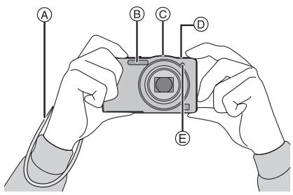 PANASONIC LUMIX DMC-SZ1EF - Hold kameraet forsigtigt med begge hænder, hold armene stille langs sider og stå med fødderne en smule adskilt. - 1