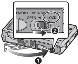 PANASONIC LUMIX DMC-SZ1EF - Isætning og fjernelse af kortet (ekStraudstyr) - 6