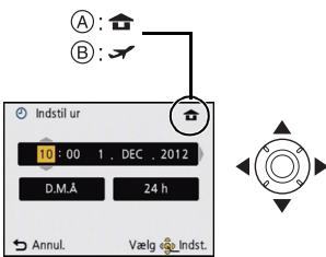 PANASONIC LUMIX DMC-SZ1EF - Tryk på «/» for at vælge elementer (ár, maned, dag, time, minut, visningsrækkefølge eller tidsvisningsformt), og tryk derefter på «/» for at indstille hvert element. - 1
