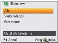 PANASONIC LUMIX DMC-SZ1EF - Markér den gruppe, der skal afspilles, ved at trykke på / , og tryk derefter på [MENU/SET]. - 1