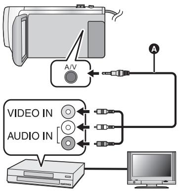 PANASONIC HC-V550 - Duplication avec équipement sans fente pour carte SD ni connecteur USB ou avec un appareil video - 1