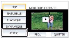 PANASONIC HC-V550 - Pour configurer l'effet personnalisé - 1