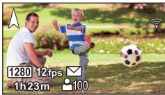 PANASONIC HC-V550 - À propos des informations affichées à l'écran dans le mode de diffusion en direct - 1