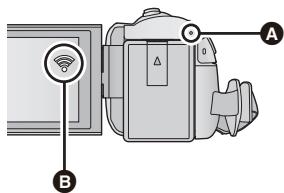 PANASONIC HC-V550 - À propos de l'indicateur d'état et de l'icône du statut de connexion pendant la connexion wi-fi - 1