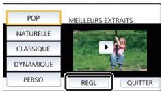 PANASONIC HC-V550 - Touchez [REGL] pour sélectionner l'objet à changer. - 1