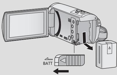 PANASONIC HC-V550 - Retrait de la batterie - 1