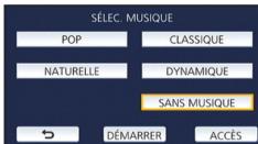 PANASONIC HC-V550 - Pour régler la musique - 1