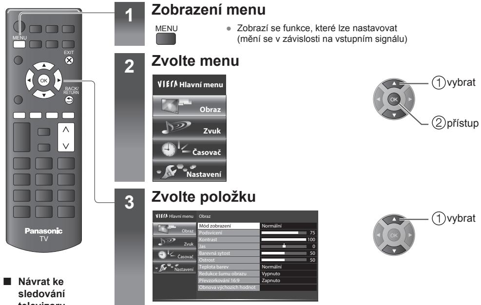PANASONIC TX-42A400E - Jak používat funkce menu - 1