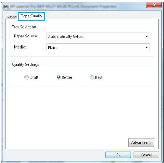 HP LASERJET PRO MFP M127FN (CZ181A) - Select the paper type (Windows) - 2