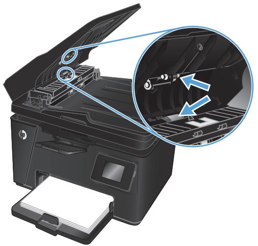 HP LASERJET PRO MFP M127FN (CZ181A) - Clean the pickup rollers and separation pad in the document feeder - 2