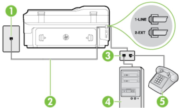 HP OFFICEJET 7612 - Shared voice/fax with computer dial-up modem - 3