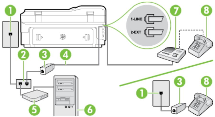 HP OFFICEJET 7612 - Shared voice/fax line with computer DSL/ADSL modem and answering machine - 1