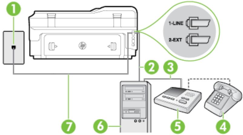 HP OFFICEJET 7612 - Shared voice/fax line with computer dial-up modem and answering machine - 3