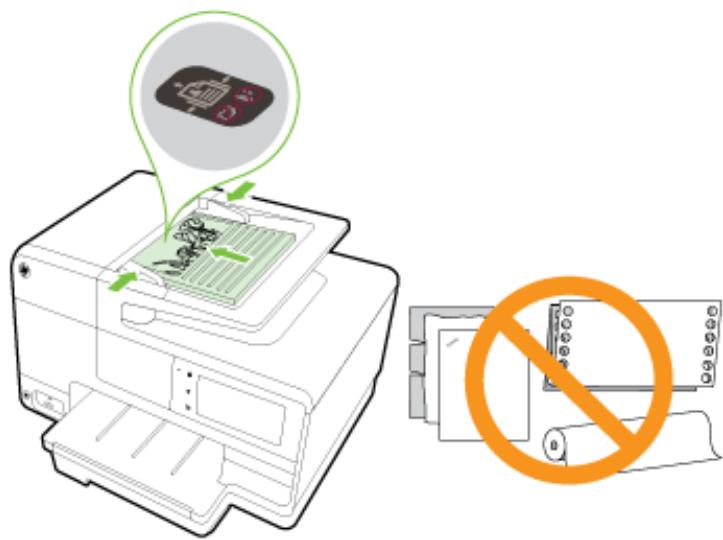 HP OFFICEJET PRO 8620 - To load an original in the document feeder - 1