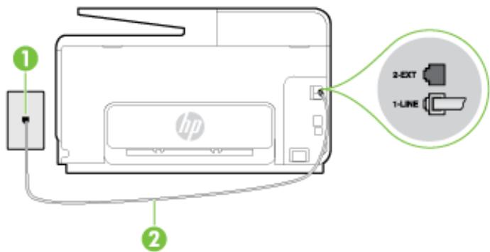 HP OFFICEJET PRO 8620 - Case D: Fax with a distinctive ring service on the same line - 1