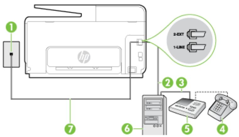 HP OFFICEJET PRO 8620 - Shared voice/fax line with computer dial-up modem and answering machine - 3
