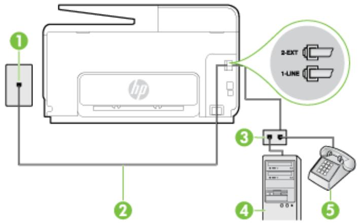 HP OFFICEJET PRO 8620 - Shared voice/fax with computer dial-up modem - 3
