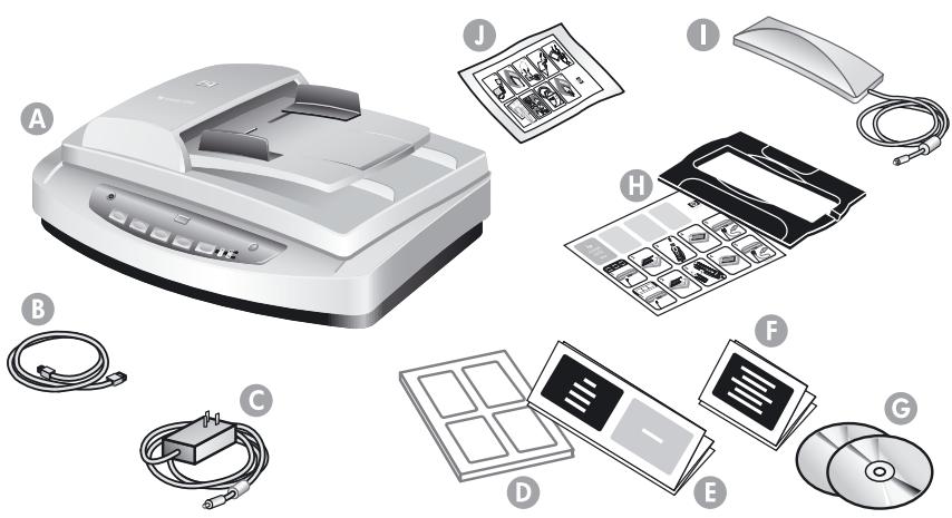 HP 5590 - Vérification du contenu de l'emballage - 1