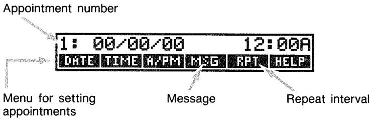 HP 17BII - To set an appointment or view its current setting: - 2
