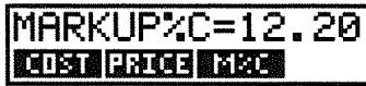 HP 17BII - Using the MU%C menu: - 2
