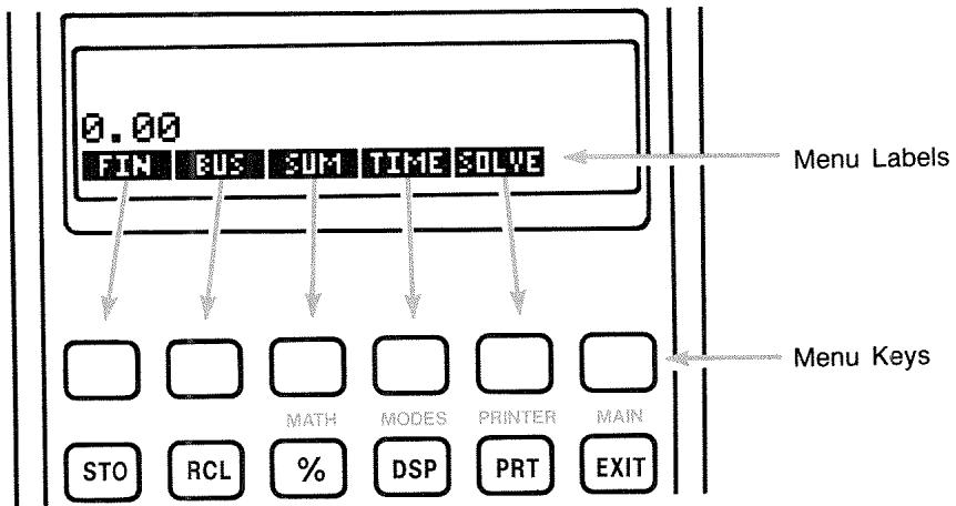 HP 17BII - Using the Menu Keys - 1