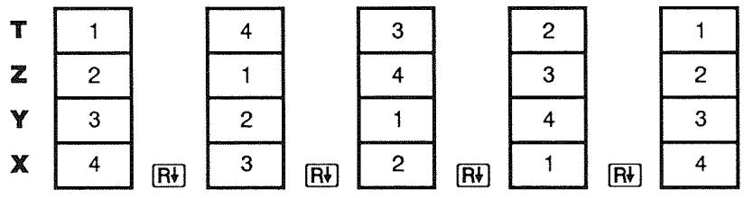 HP 17BII - Reviewing the Stack (Roll Down) - 1
