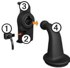 GARMIN DEZL 560LT - Attaching the Device to the Base Before you use your device on battery power, you should charge it. - 1
