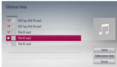 LG HR939D - Cómo eliminar un archive de audio de su lista de reproducción - 1