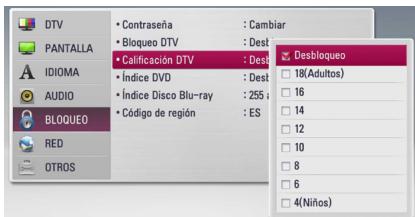 LG HR939D - Ajuste del Control parental de la DTV - 1