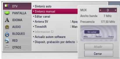 LG HR939D - Búsqueada manual de canales (Sintonización Manual) - 1