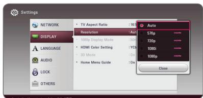 LG BP640 - Resolution Setting - 2