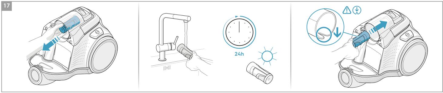 AEG LX9-3-MG - CLEANING THE FILTERS - 1
