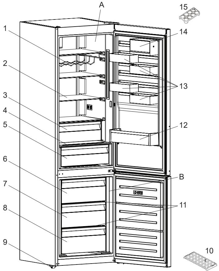 AEG-ELECTROLUX RCB736D3MX  -  RCB736D5MB -  RCB736D5MX - RÉSZ. A KÉSZÜLEK RÉSZEI ÉS REKESZEI - 1